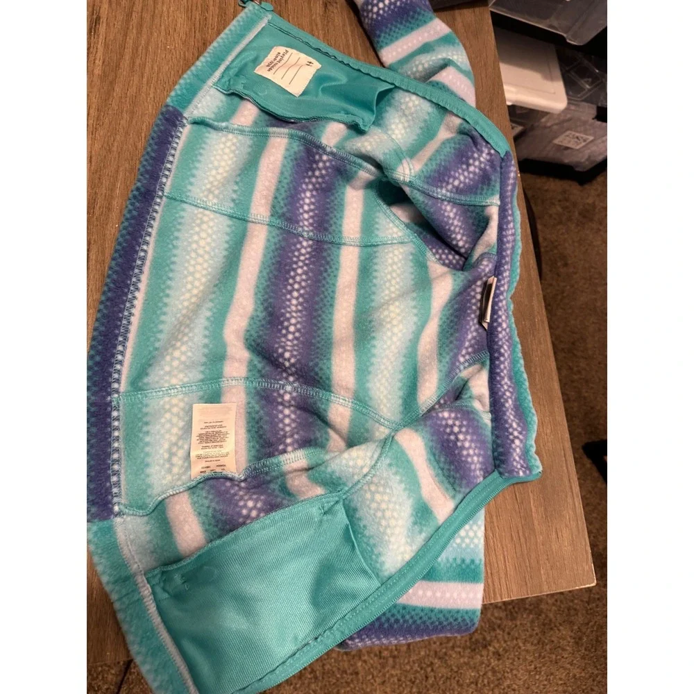 Columbia Kids Blue Purple Striped Full Zip Fleece Jacket XXS 4/5 XG6004